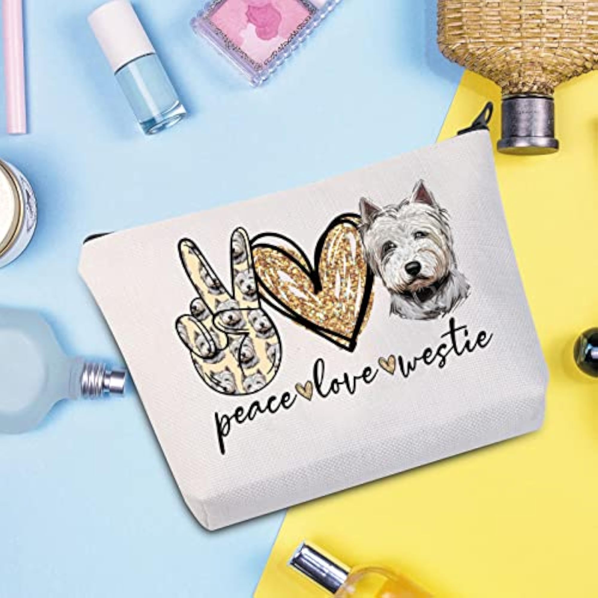 Westie Lover Makeup Bag, Cute Cosmetic Pouch